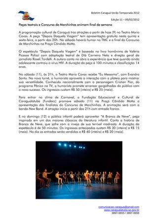 Boletim Caraguá Verão Temporada 2012

                                                                 Edição 11 – 09/02/2...