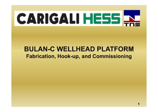 BULAN-C WELLHEAD PLATFORM
Fabrication, Hook-up, and Commissioning
1
Fabrication, Hook-up, and Commissioning
 