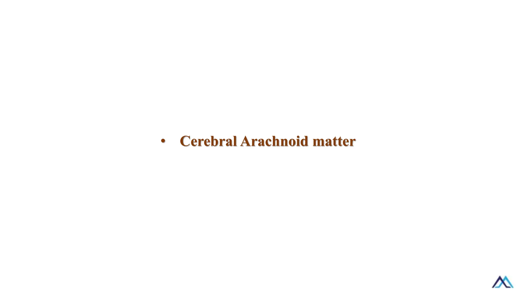 • Cerebral Arachnoid matter
 