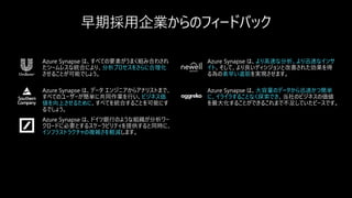 分析プロセスをさらに合理化
ビジネス価
値を向上させるために
インフラストラクチャの複雑さを軽減
より高速な分析、より迅速なインサ
イト
素早い道筋
大容量のデータから迅速かつ簡単
に、イライラすることなく探索でき
 