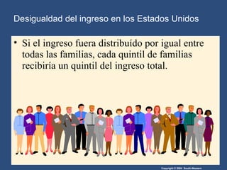 Si el ingreso fuera distribuído por igual entre todas las familias, cada quintil de familias recibiría un quintil del ingreso total. Desigualdad del ingreso en los Estados Unidos 