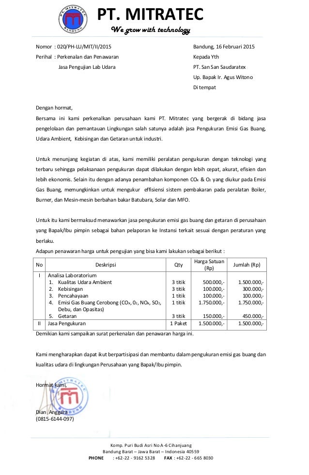 020 perkenalan dan penawaran harga lab udara pt. san san ...