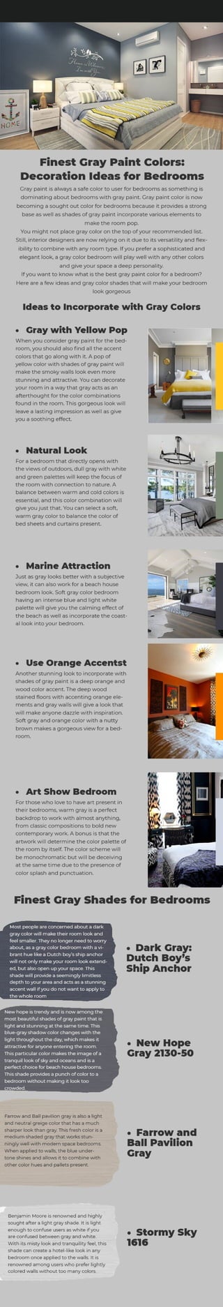 Finest Gray Paint Colors: Decoration Ideas for Bedrooms 