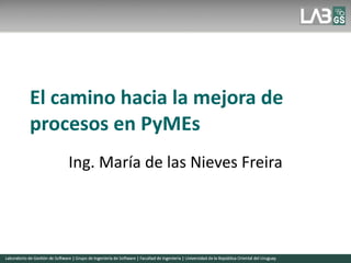 El camino hacia la mejora de procesos en PyMEs Ing. María de las Nieves Freira 