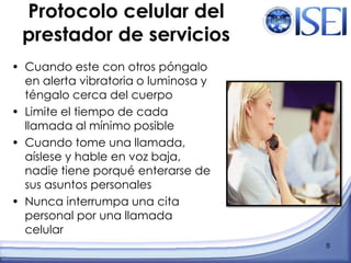 Ya sea usted quien recibe o llama, no tutee a las personas que recién conoce5Partes del saludo telefónicoCortesía. Ya sean los buenos días o las buenas tardes, éstas deben anteceder al nombre de la institución