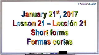 21. Short forms - Formas cortas | PDF