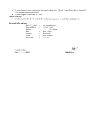 Ajay babu CV | DOC