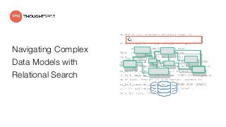 Navigating Complex
Data Models with
Relational Search
 
