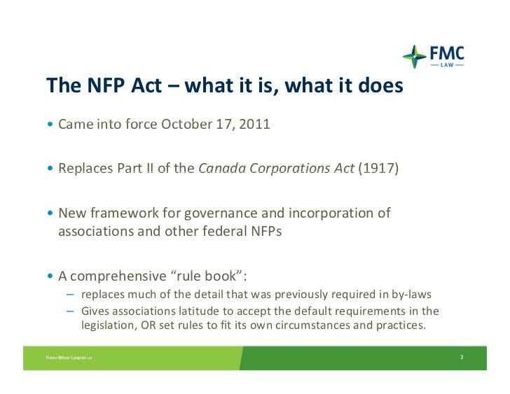 Canada NotforProfit Corporations Act