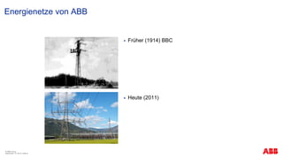 Energienetze von ABB
 Früher (1914) BBC
 Heute (2011)
© ABB Group
September 13, 2013 | Slide 2
 