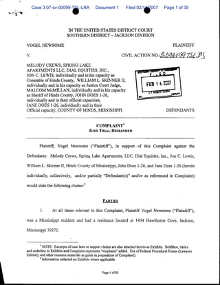 Case 3:07-cv-00099-TSL-LRA   Document 1   Filed 02/14/2007   Page 1 of 35
 