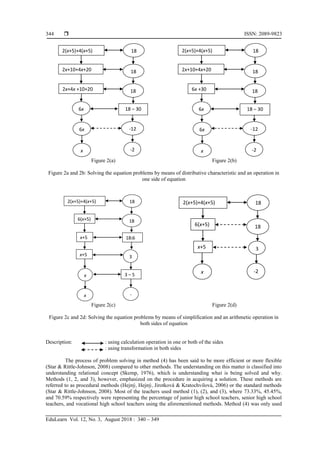 Some Methods Used by Mathematics Teachers in Solving Equations | PDF