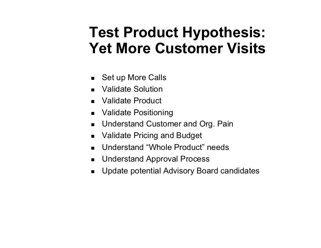 Test Product Hypothesis Yet More