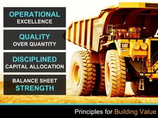 31
www.kinross.com
31
OPERATIONAL
EXCELLENCE
QUALITY
OVER QUANTITY
BALANCE SHEET
STRENGTH
DISCIPLINED
CAPITAL ALLOCATION
Principles for Building Value
 