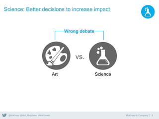 McKinsey & Company | 8@McKinsey @McK_MktgSales #McKGrowth
Science: Better decisions to increase impact
vs.
Art Science
Wro...