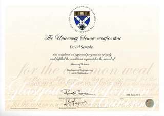 David Certificate MSc