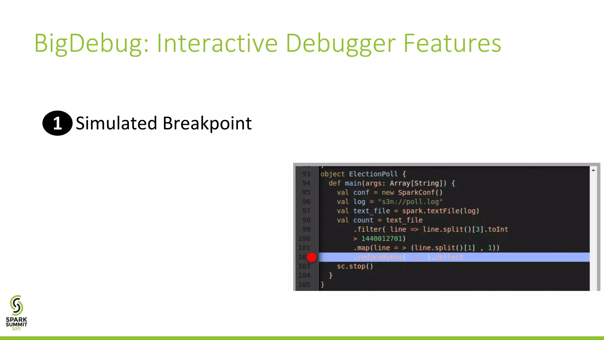 Simulated	Breakpoint1 BigDebug:	Interactive	Debugger	Features 