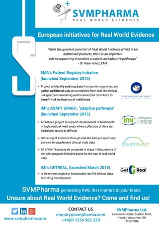 SVMPharma Real World Evidence – European initiatives for Real World Evidence 