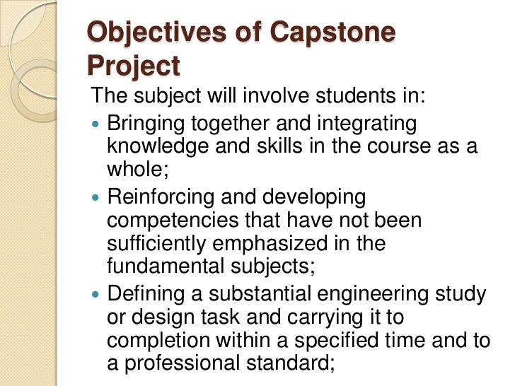 example of objectives in capstone project