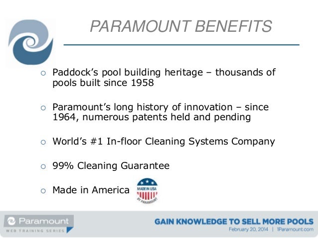 Paramount Web Training Series Gain Knowledge To Sell More Pools