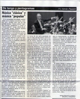 Musica clasica y Musica Poplular. - De tango y pentagramas II