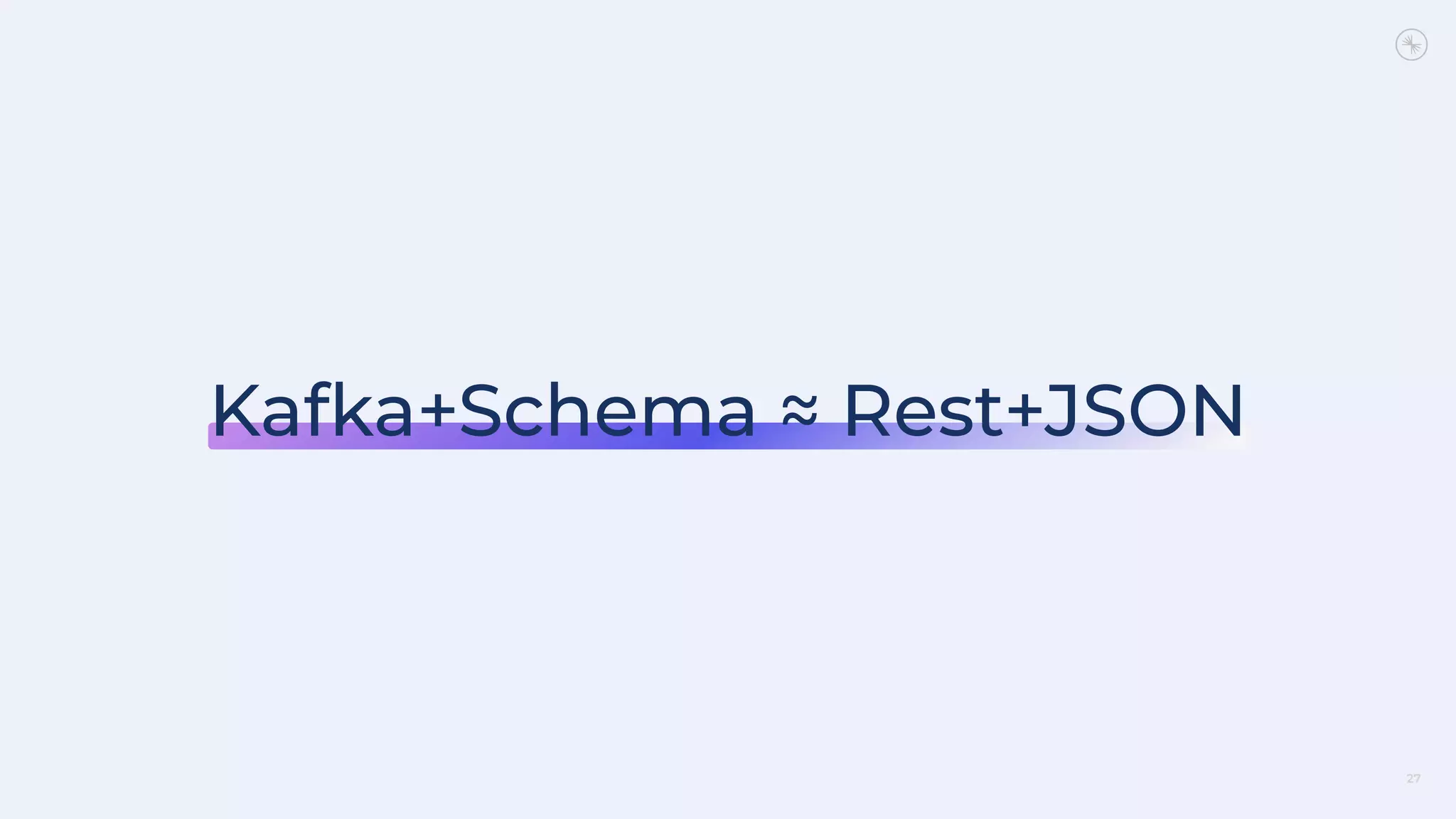 27
Kafka+Schema ≈ Rest+JSON
 