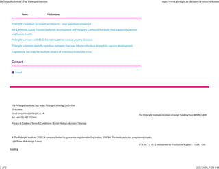 Dr Erica Bickerton | The Pirbright Institute https://www.pirbright.ac.uk/users/dr-erica-bickerton
2 of 2 2/22/2020, 7:20 AM
 