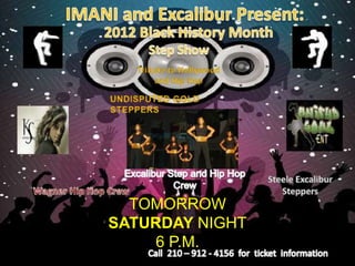 TOMORROW
SATURDAY NIGHT
     6 P.M.
 