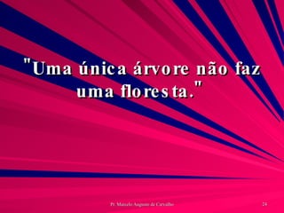 "Uma única árvore não faz uma floresta."  