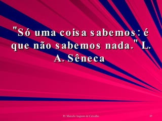 "Só uma coisa sabemos: é que não sabemos nada." L. A. Sêneca  