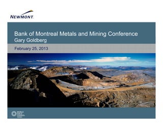 Bank of Montreal Metals and Mining Conference
Gary Goldberg
February 25, 2013
 