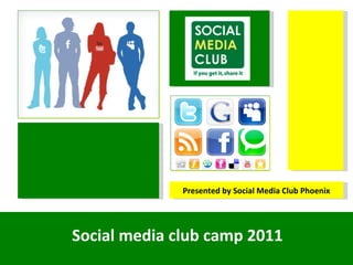 Presented by Social Media Club Phoenix




Social media club camp 2011
 