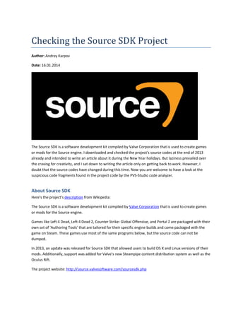 Checking the Source SDK Project | PDF