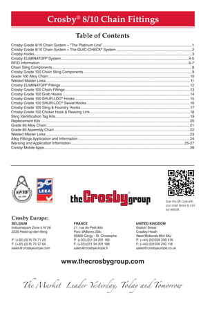 Crosby Rigging Full Card Chart.pdf NEW CROSBY PRODUCTS | PDF