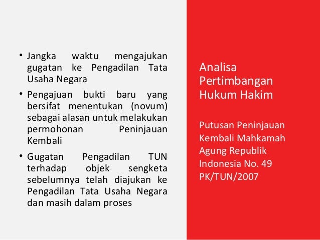 Contoh Surat Putusan Pengadilan Tata Usaha Negara