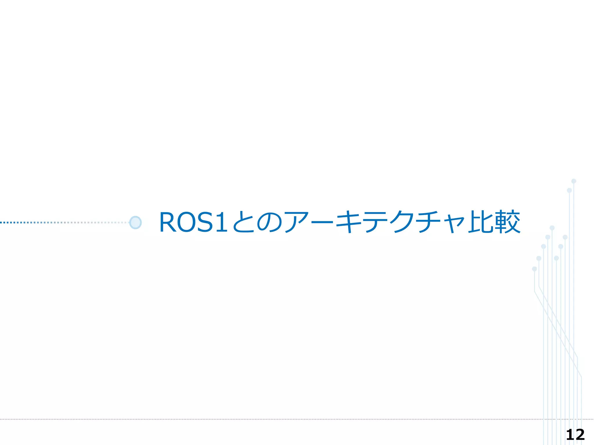 ROS1とのアーキテクチャ比較
12
 