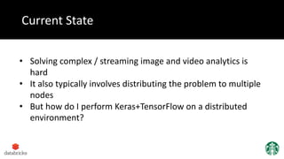Current State
• Solving complex / streaming image and video analytics is
hard
• It also typically involves distributing th...