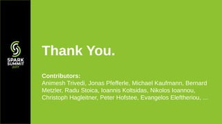 Thank You.
Contributors:
Animesh Trivedi, Jonas Pfefferle, Michael Kaufmann, Bernard
Metzler, Radu Stoica, Ioannis Koltsid...