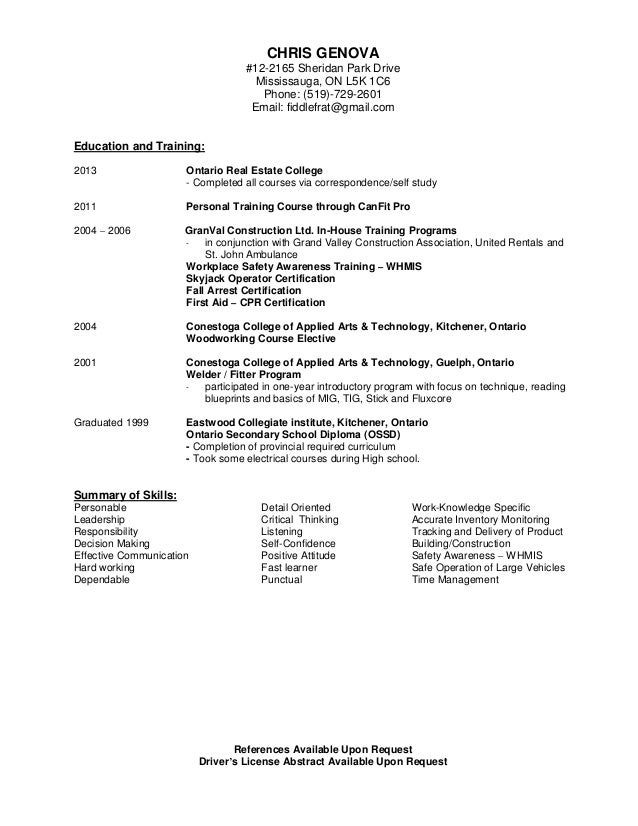 resume with high school diploma