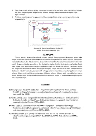 Pengolahan dan Destilasi Minyak Bumi Serta Pengolahan Minyak Pelumas