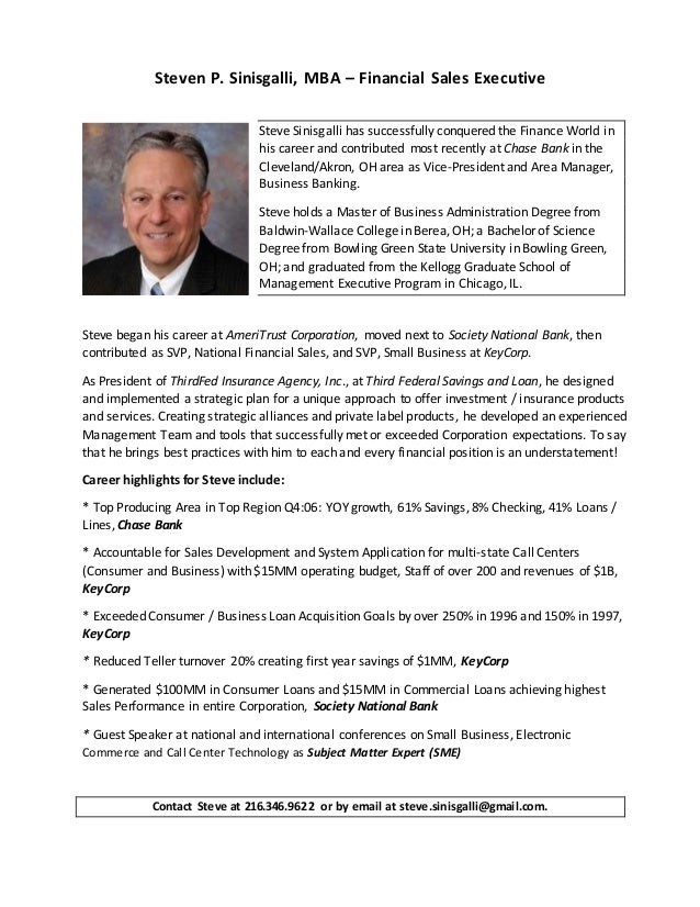 Vp of sales bio sample image