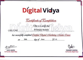 CDMM Certificate