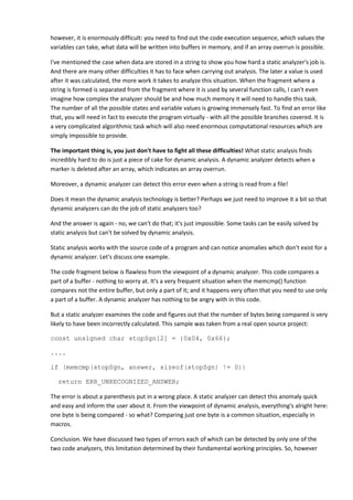 Static and Dynamic Code Analysis | PDF