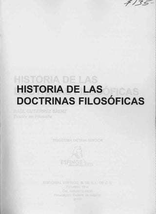 HISTORIA DE LAS
DOCTRINAS FILOSÓFICAS
 