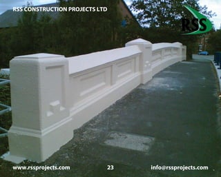 RSS CONSTRUCTION PROJECTS LTD
www.rssprojects.com 23 info@rssprojects.com
Anti carbonation coating applied to bridge parapet.
 