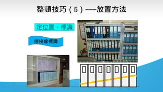 整頓技巧（5）---放置方法
定位置、標識
連接線標識
 