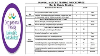 Occupational Therapy Manual Muscle Testing and Grading | PPTX