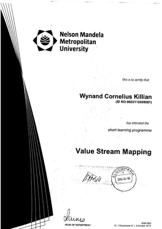 6. Value Stream Mapping Certificate