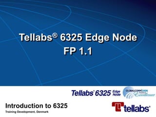 Tellabs® 6325 Edge Node
FP 1.1
Introduction to 6325
Training Development, Denmark
 