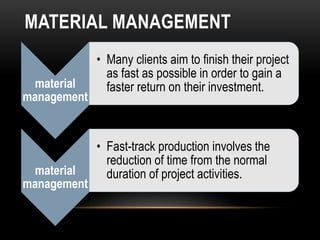 Fast Track Items 027 fast-tracked projects-materials | PPT
